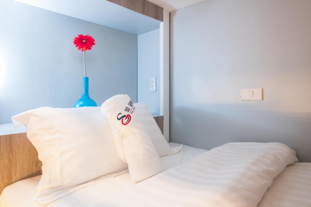 Postel nebo postele na pokoji v ubytování So Good Haad Rin Hostel