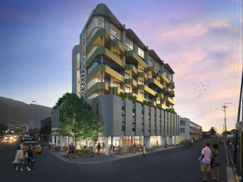 a rendering of a building with people standing around it at Urban Artisan Luxury Suites by Totalstay in Cape Town