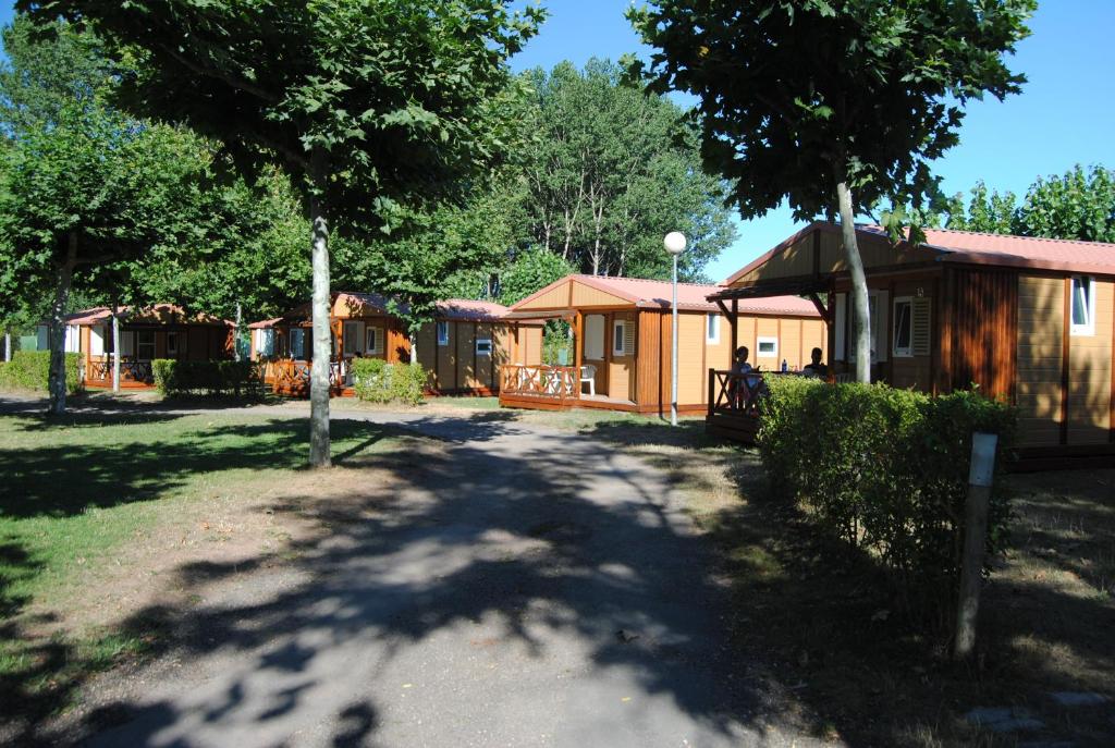 a group of mobile homes in a park at Camping Berceo in Berceo