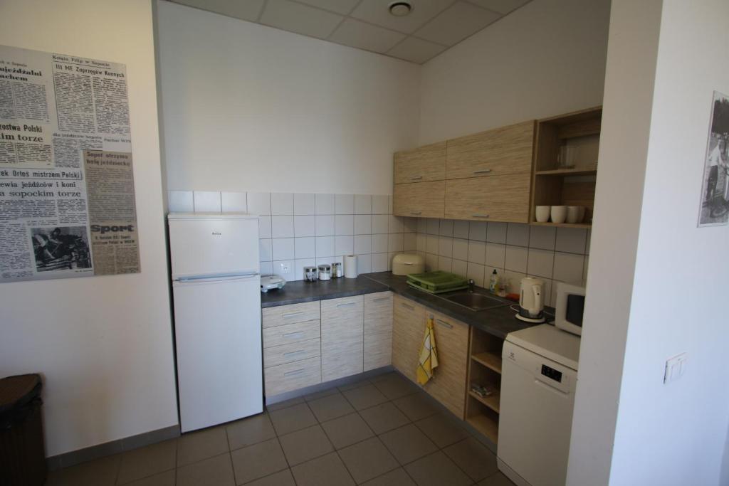 Kuchyň nebo kuchyňský kout v ubytování Hipodrom Sopot