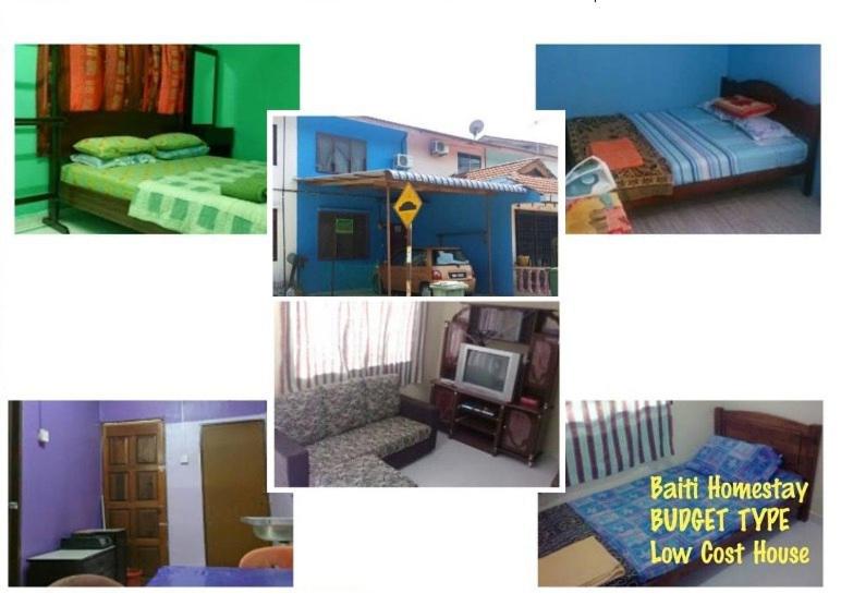 a collage of pictures of different rooms at Bajet Homestay - low cost houses in Kuantan