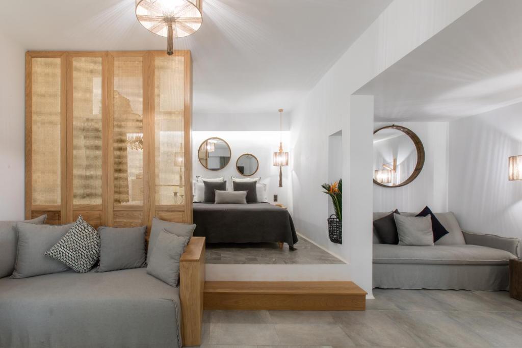 Posezení v ubytování Athina Studios and Suites Plaka