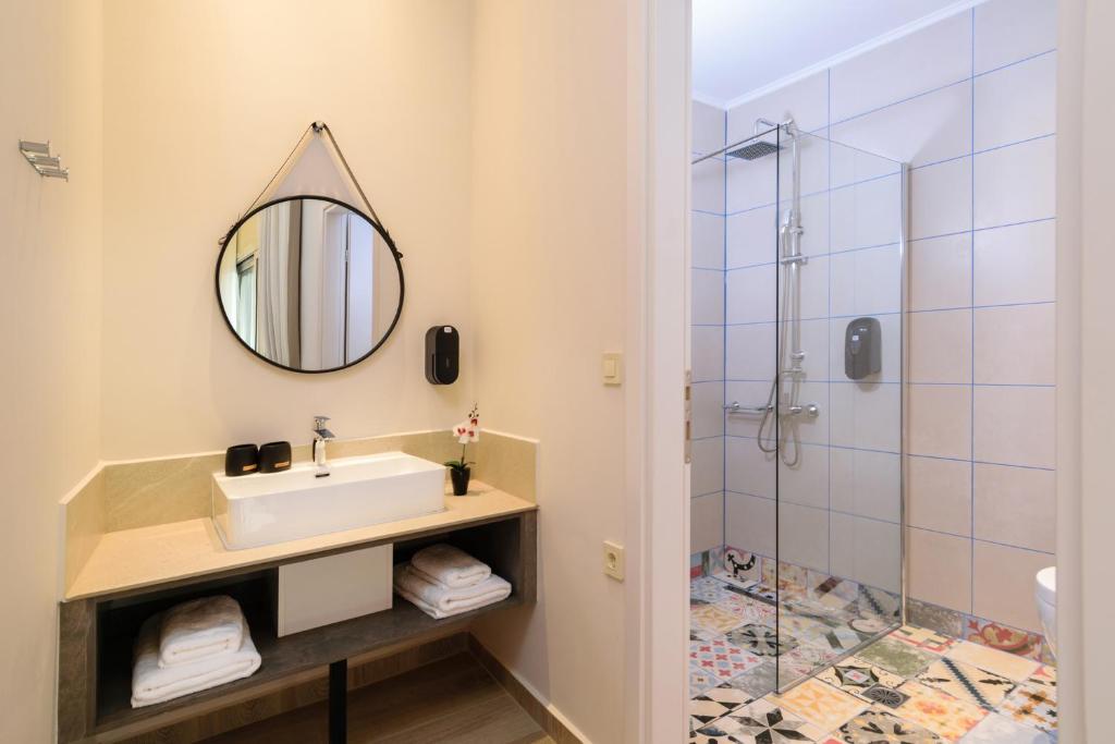 Koupelna v ubytování Iliana Apartments