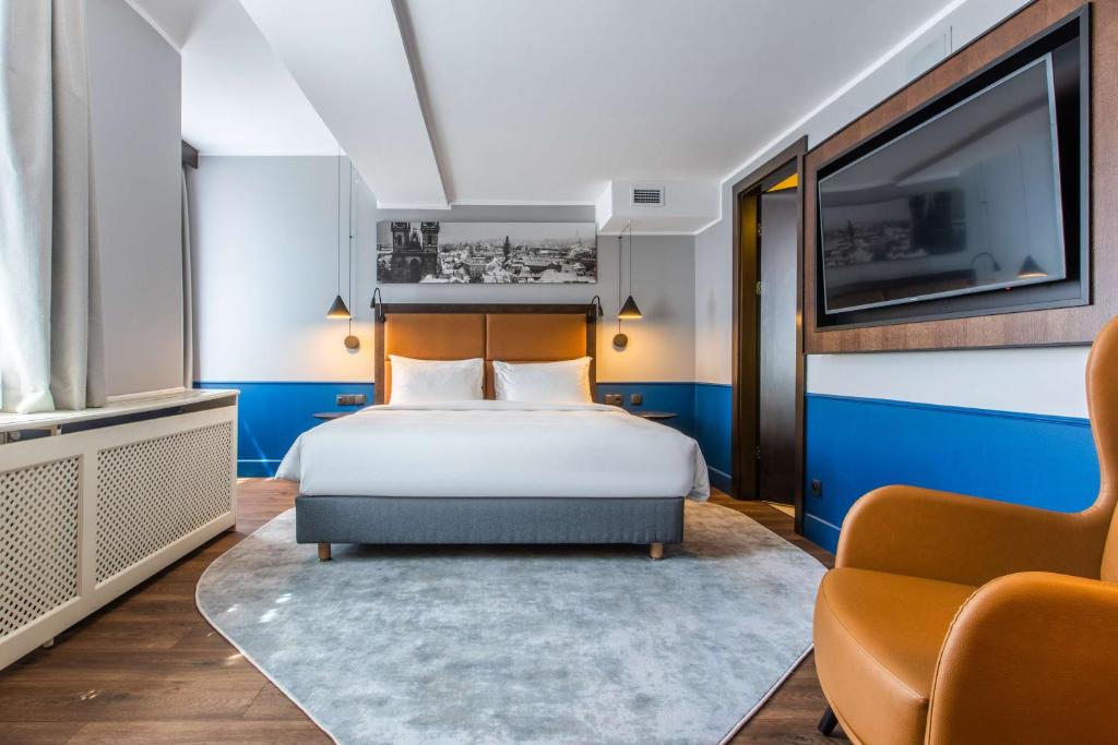 Postel nebo postele na pokoji v ubytování Radisson Blu Hotel Prague