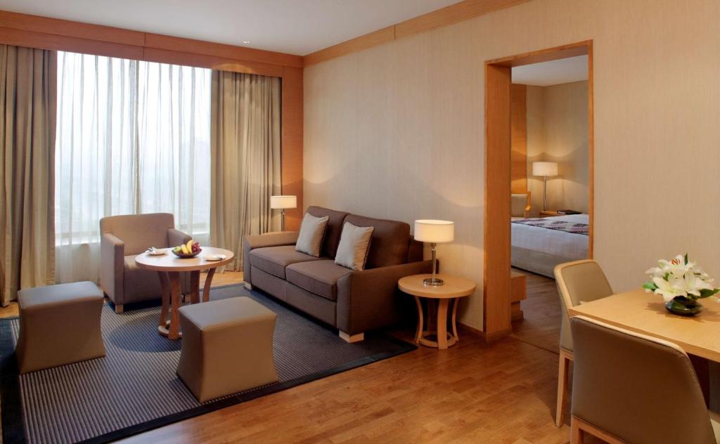 Posezení v ubytování Radisson Blu Hotel New Delhi Dwarka