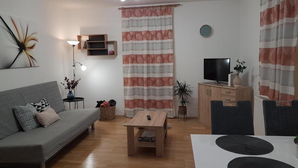 Televízia a/alebo spoločenská miestnosť v ubytovaní Központhoz közeli - Cool Tettye Apartman