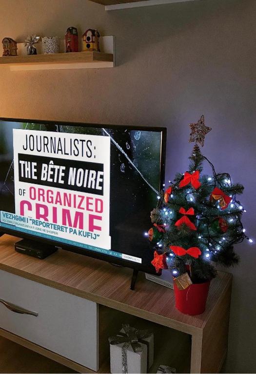 TV a/nebo společenská místnost v ubytování Elite Apartments Korçë