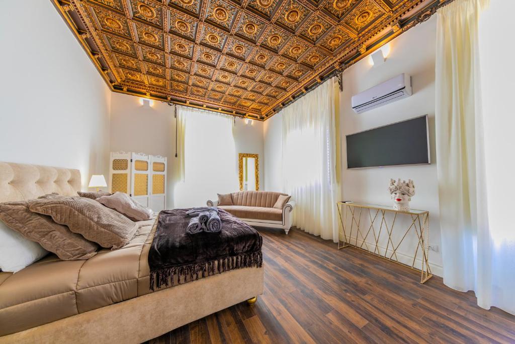 Telewizja i/lub zestaw kina domowego w obiekcie Palazzo Ardizzone