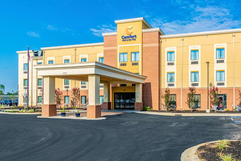 a rendering of a campus hotel with a parking lot at Comfort Inn & Suites in Rock Hill