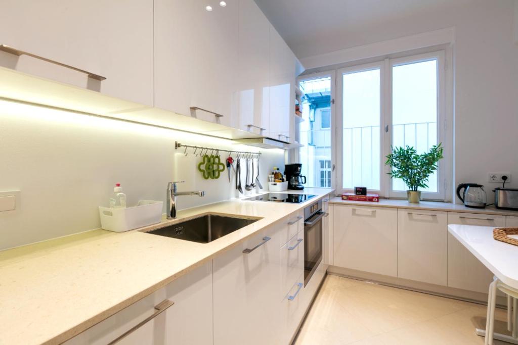 Kuchyň nebo kuchyňský kout v ubytování Vienna Elegance Apartment