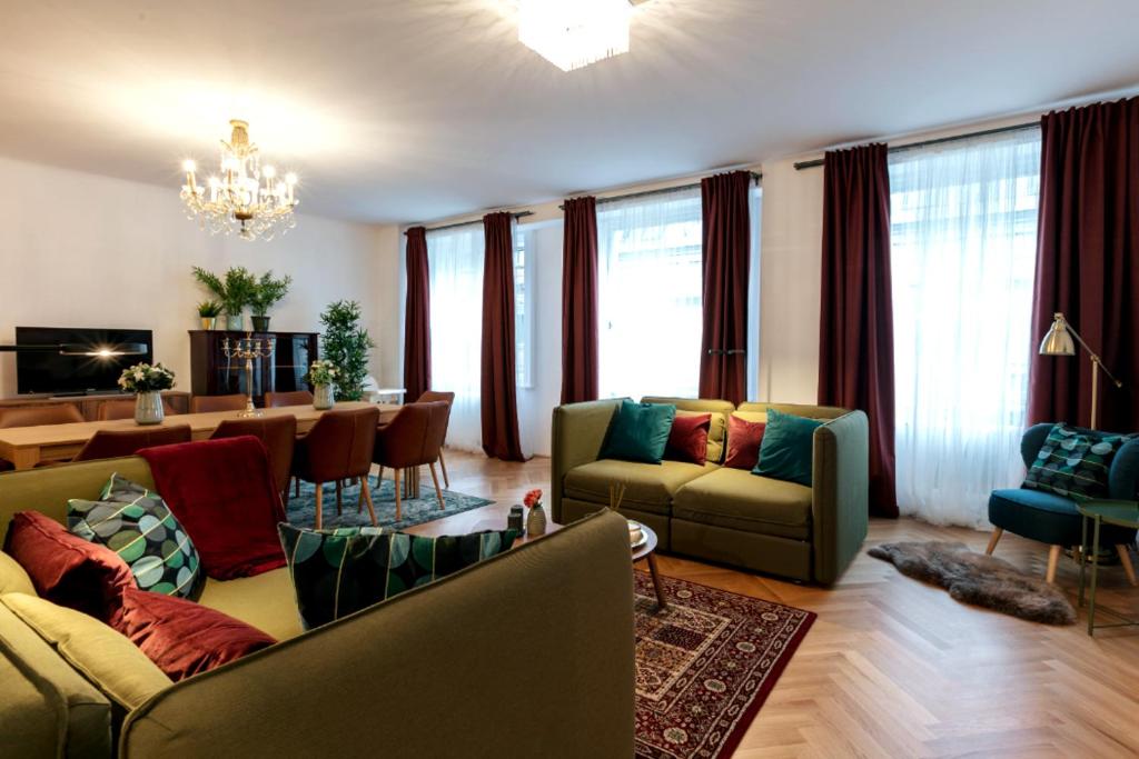 Posezení v ubytování Vienna Elegance Apartment