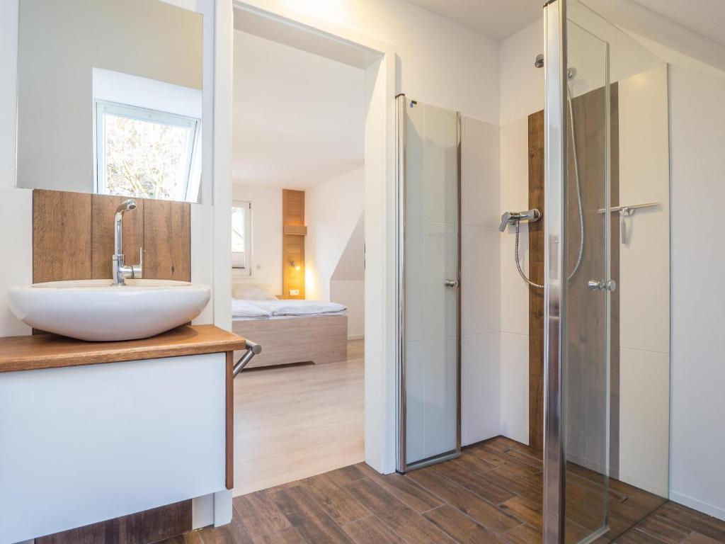 Postel nebo postele na pokoji v ubytování Ferienhaus Gretel in Zorge