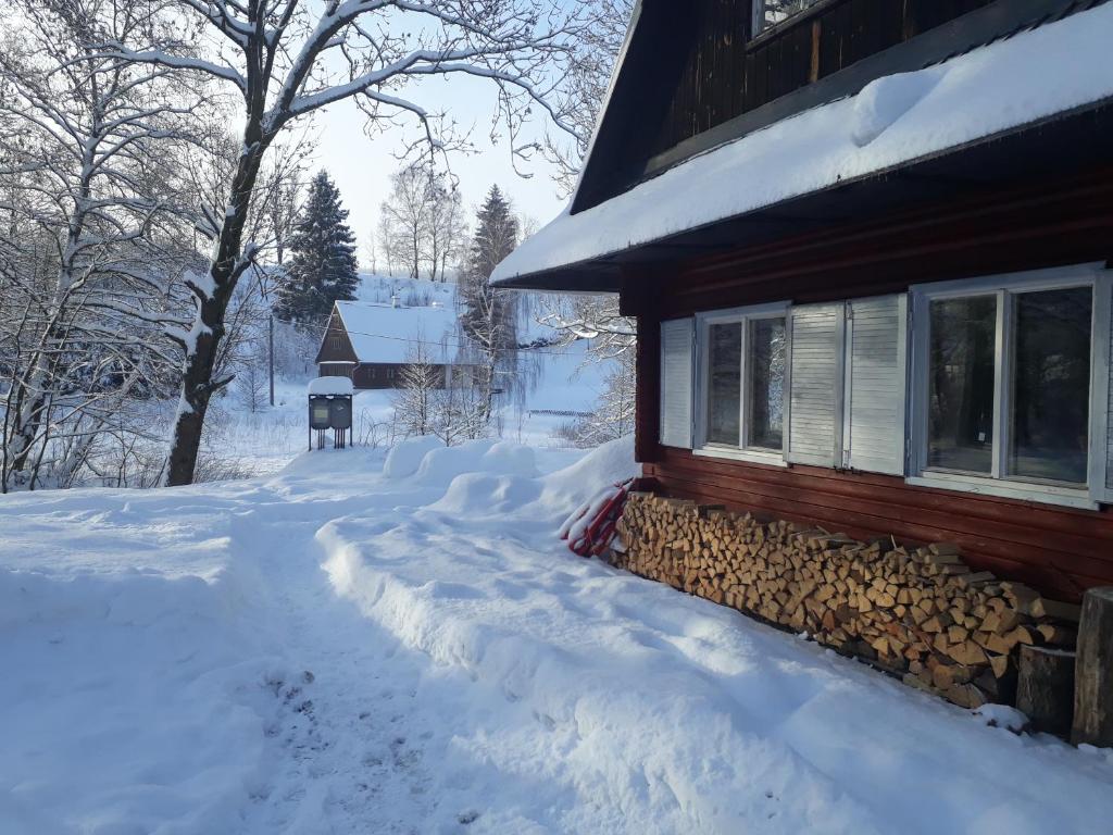 Chatky u potoka, chatička č. 1 v zimě