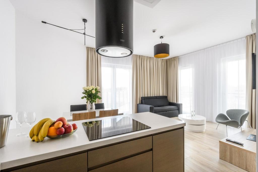 Posezení v ubytování Varsovia Apartamenty Kasprzaka