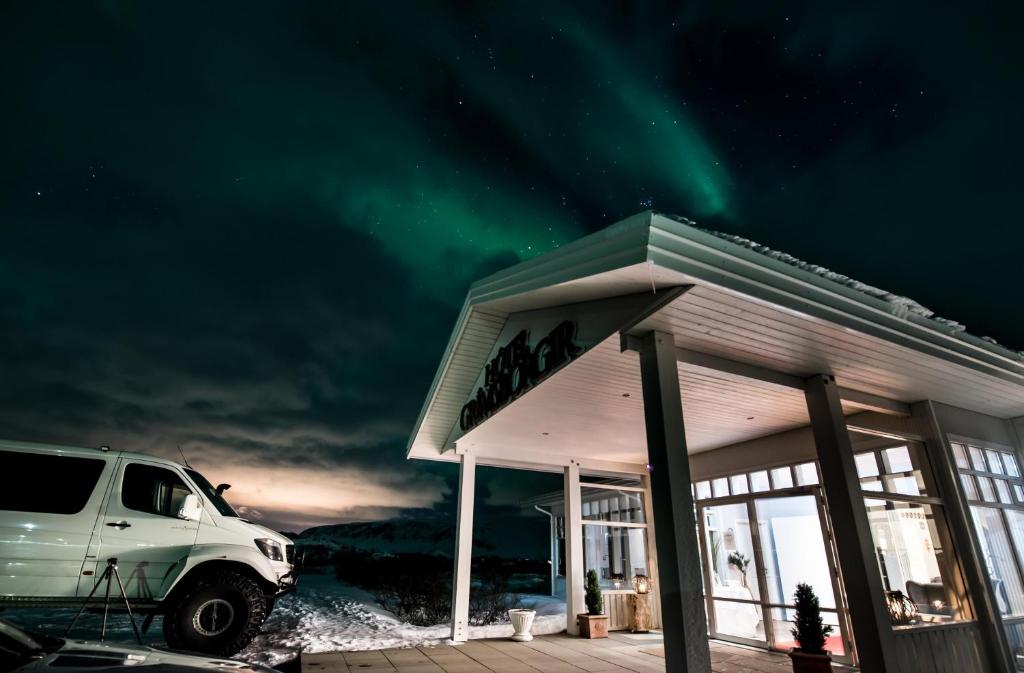 Byggingin sem hótelið er í