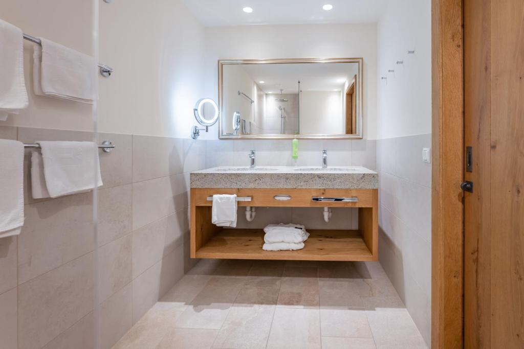 Koupelna v ubytování Alphus Appartements