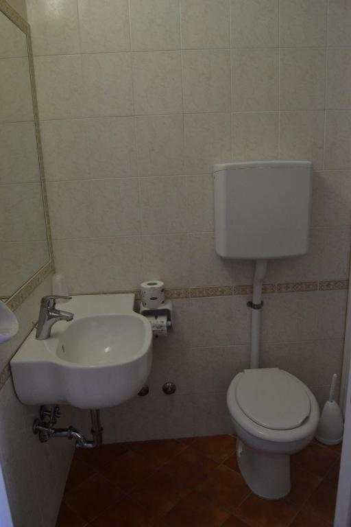 Koupelna v ubytování Hotel Apis