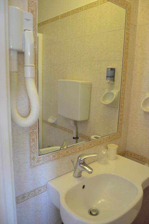 Koupelna v ubytování Hotel Apis