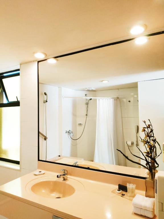 Koupelna v ubytování Hotel Alborada
