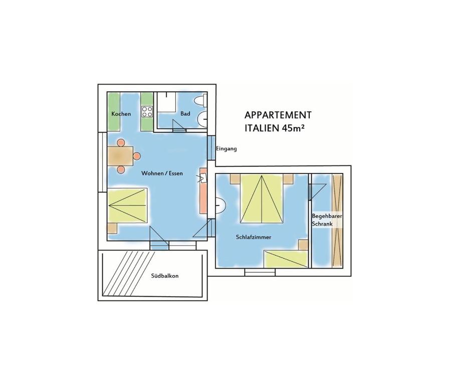 Plán poschodí v ubytovaní Drei Sonnen Landhaus Reihan