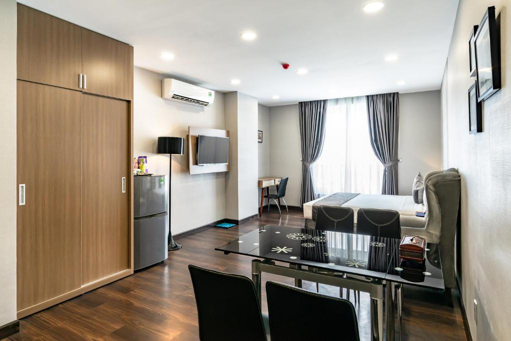 Kuchyň nebo kuchyňský kout v ubytování Emerald Central