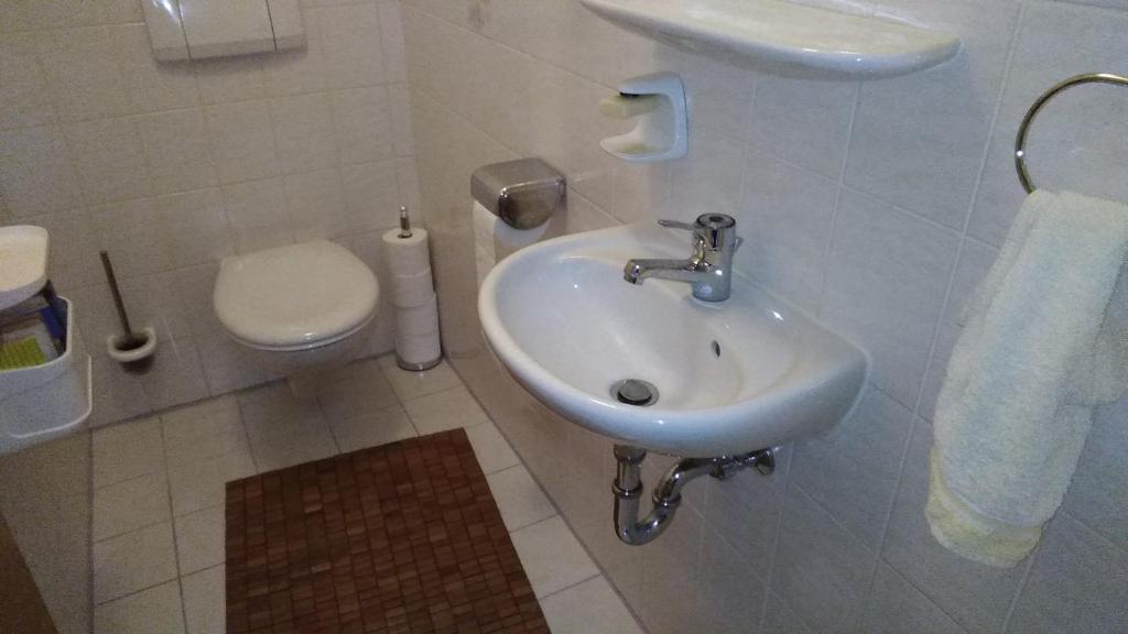 Koupelna v ubytování Ferienwohnung am Rotbach