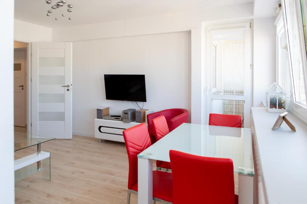 Televízia a/alebo spoločenská miestnosť v ubytovaní bonApartments