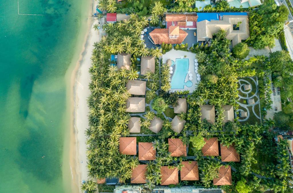 an aerial view of a resort near the beach at L'Azure Resort and Spa in Phu Quoc