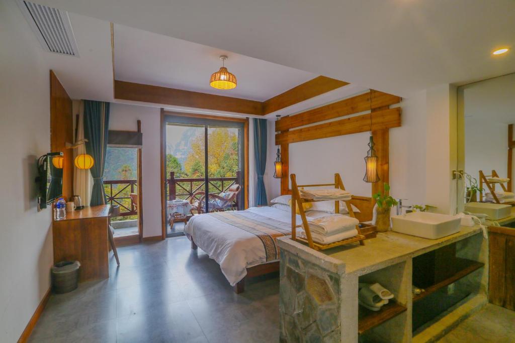 Letto o letti in una camera di Mount View Cottage