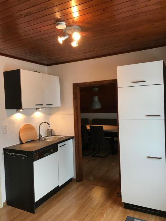 Kuchyň nebo kuchyňský kout v ubytování Sonntagshof Ferienwohnungen Apartments