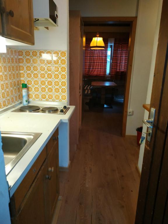 Kuchyň nebo kuchyňský kout v ubytování Apartment Antholzersee