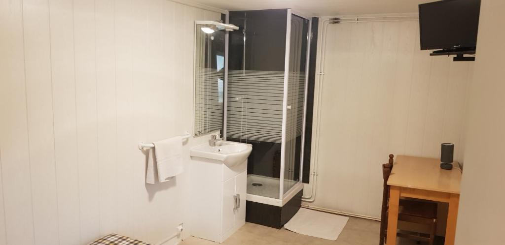 Ett badrum på Hotel Le Tram
