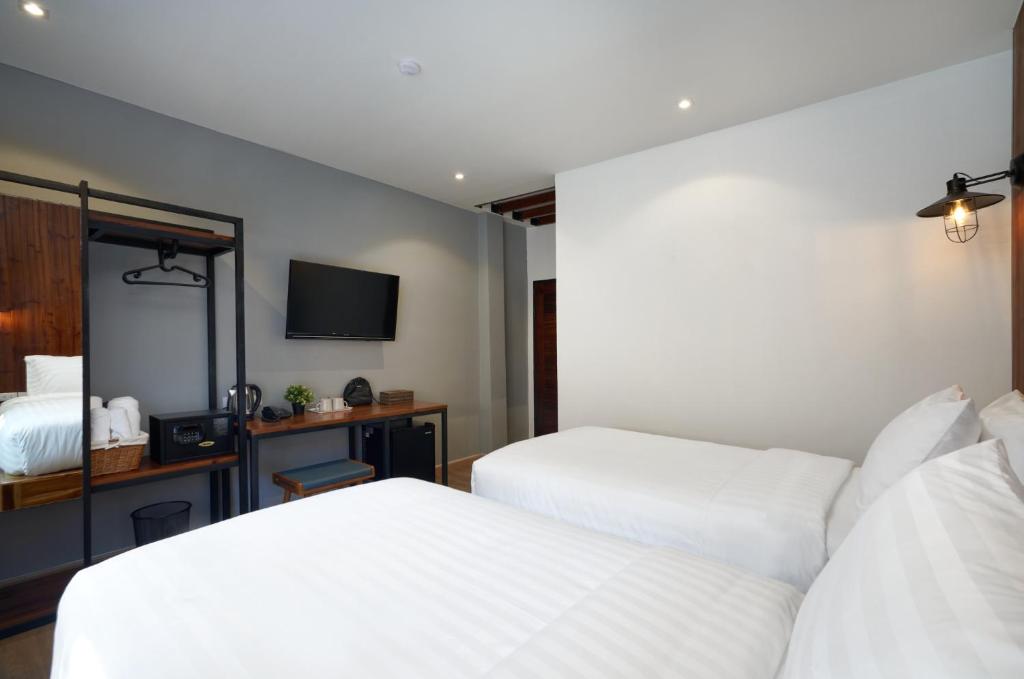 Postel nebo postele na pokoji v ubytování P2 Wood Loft