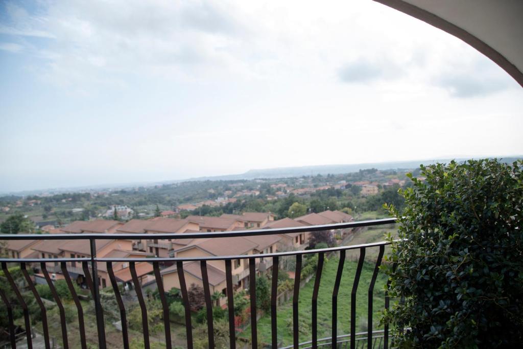 a view from the balcony of a house at Etna Sunrise b&b in Zafferana Etnea