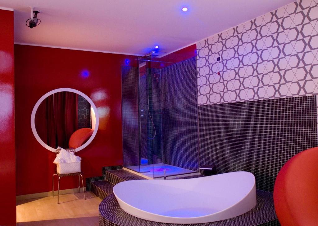 Koupelna v ubytování HM MotelHotel
