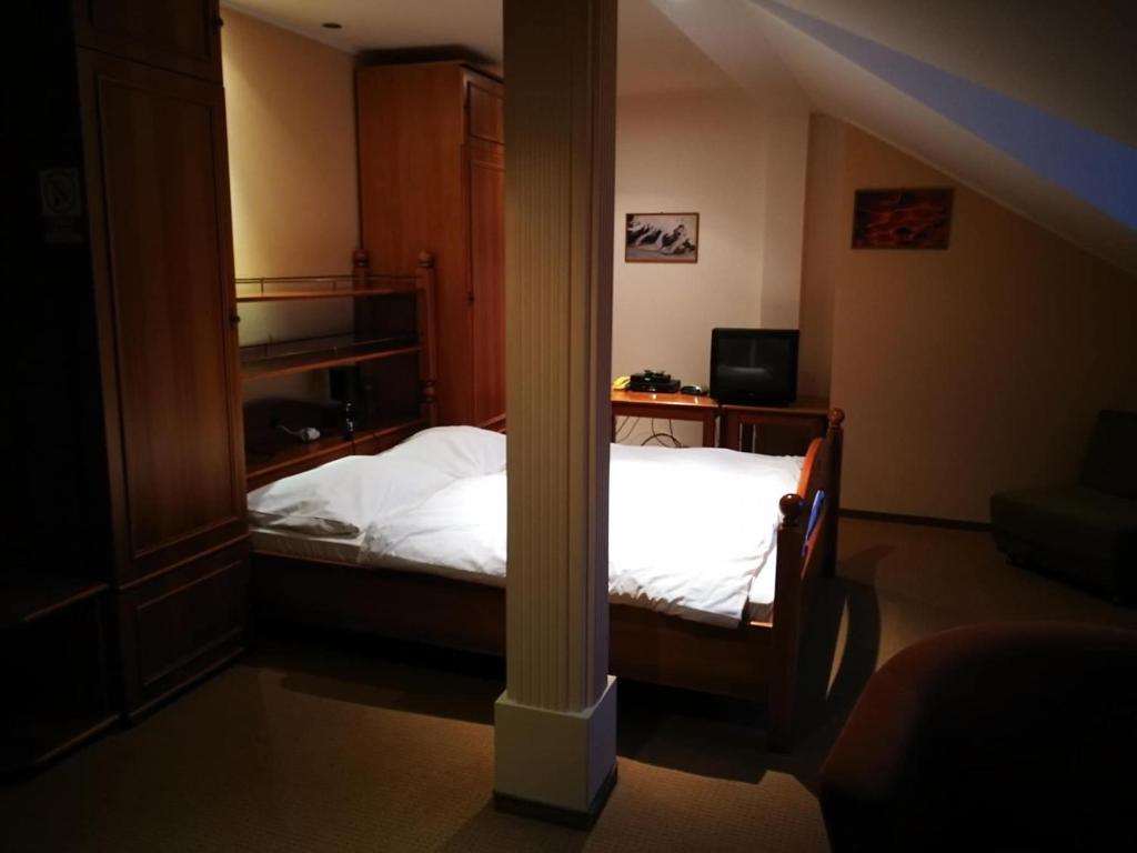 Posteľ alebo postele v izbe v ubytovaní Hotel Mladosť