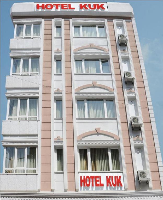 a hotel kinks sign on the side of a building at Hotel Kuk in Istanbul