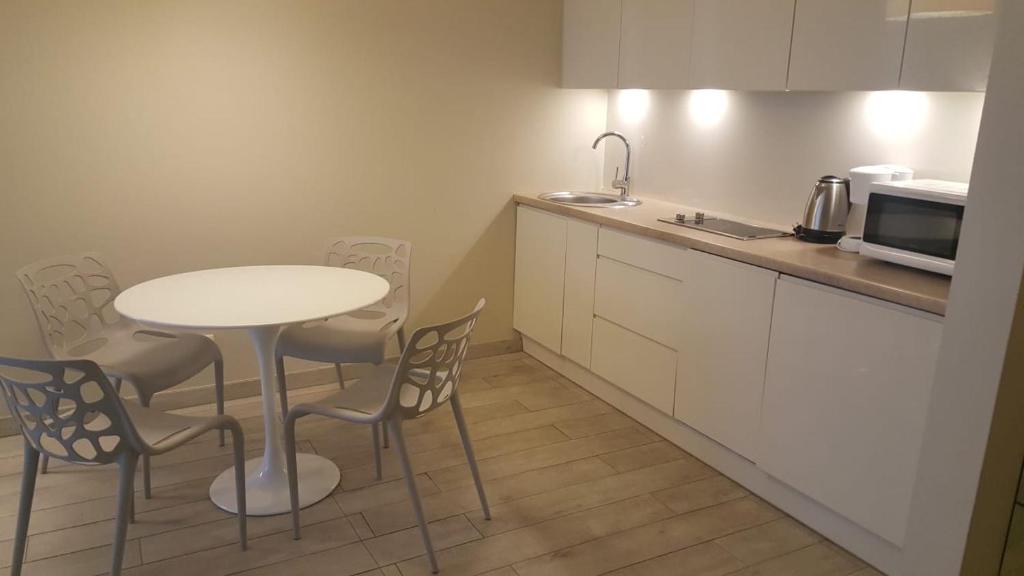 Kuchyňa alebo kuchynka v ubytovaní Atrakcyjny Apartament Czarna Góra