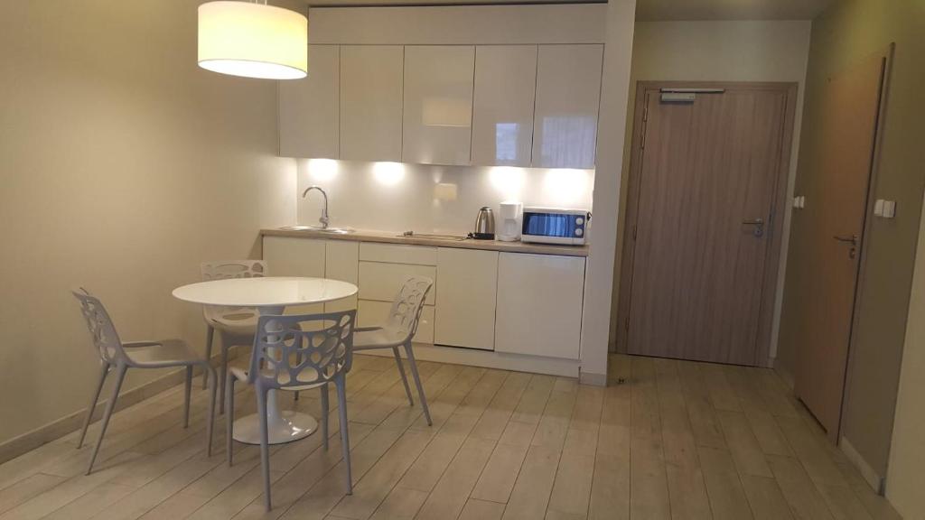 Kuchyňa alebo kuchynka v ubytovaní Atrakcyjny Apartament Czarna Góra