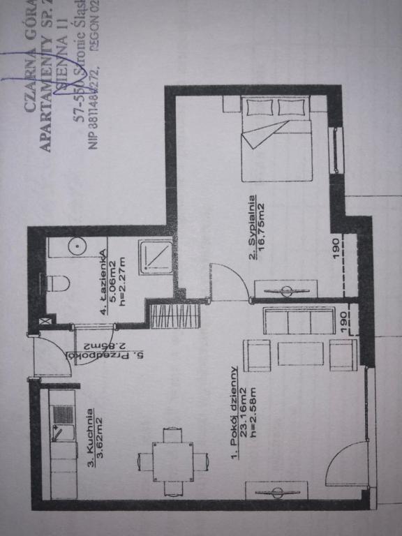 Plán poschodí v ubytovaní Atrakcyjny Apartament Czarna Góra