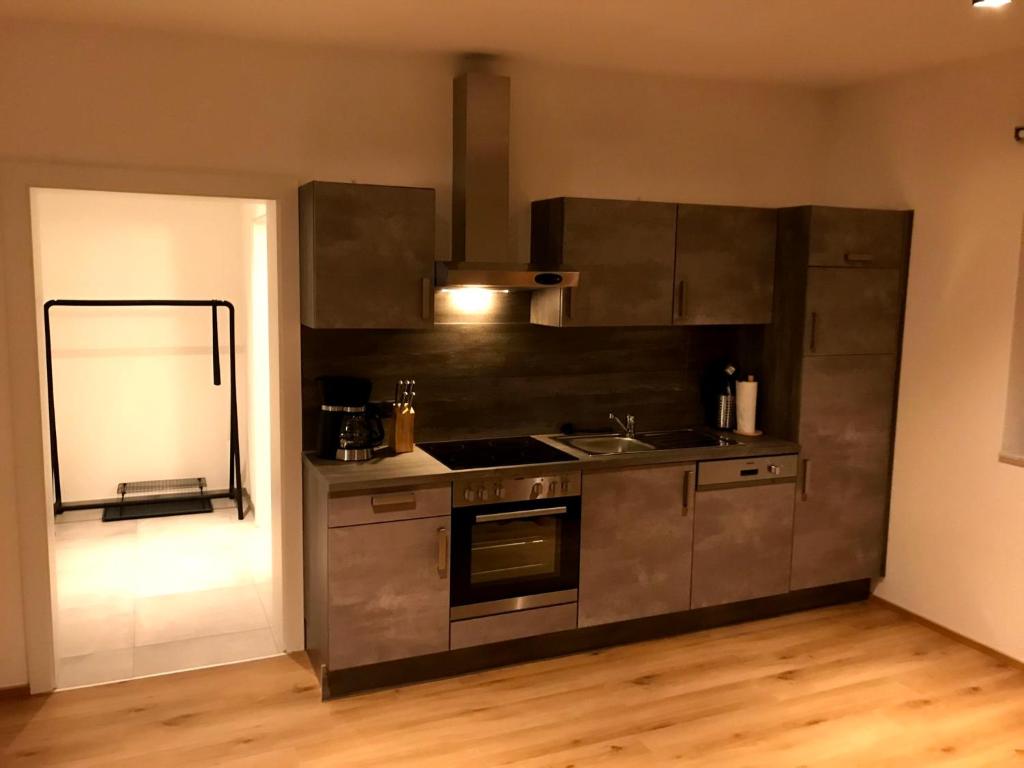 Kuchyň nebo kuchyňský kout v ubytování Apart am Waldnerhof