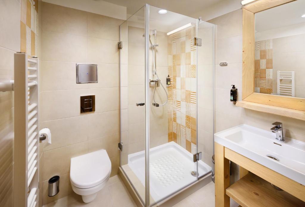 Koupelna v ubytování Hotel Srdiečko