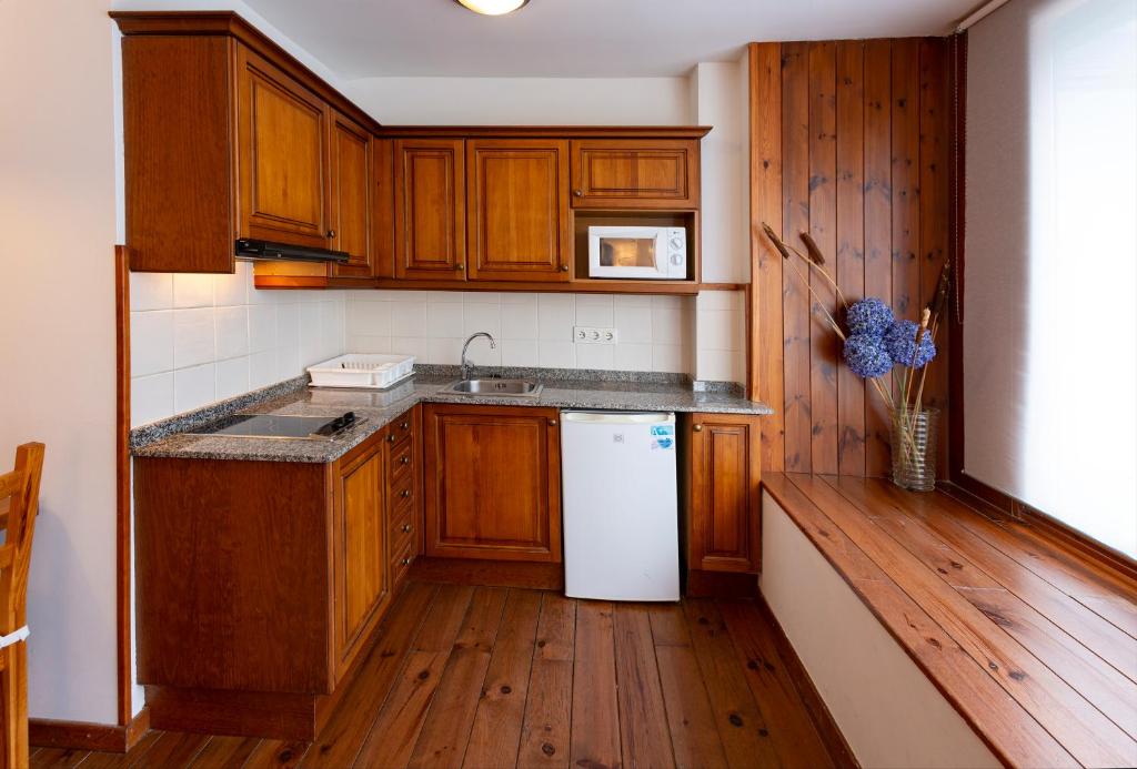 Kuchyň nebo kuchyňský kout v ubytování Apartamentos Rentarán