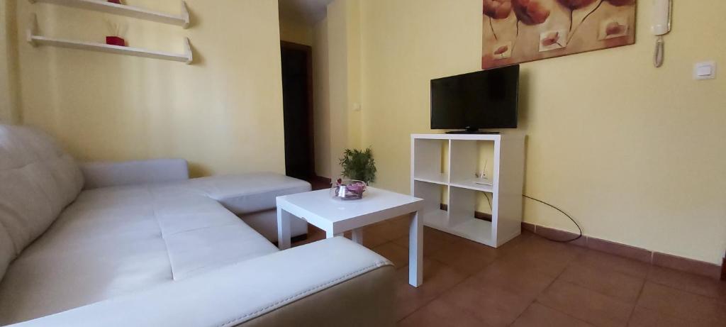 Televízia a/alebo spoločenská miestnosť v ubytovaní Apartamento Cielo 35