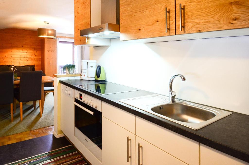 Kuchyň nebo kuchyňský kout v ubytování Ferienhaus Schnitzhof