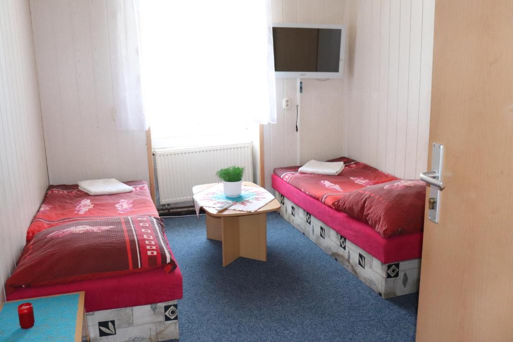 Postel nebo postele na pokoji v ubytování Hotel u Nádraží Lanžhot