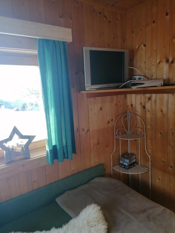 Televízia a/alebo spoločenská miestnosť v ubytovaní Berghütte Franz'l