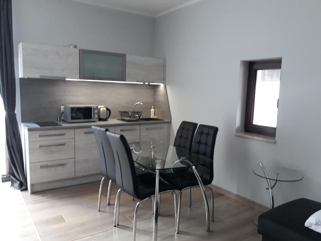 Kuchyňa alebo kuchynka v ubytovaní Apartamenty Pod Skrzycznem