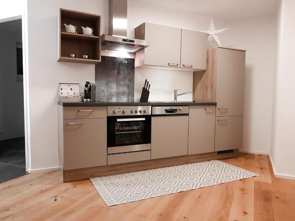 Kuchyň nebo kuchyňský kout v ubytování Semmering Loft