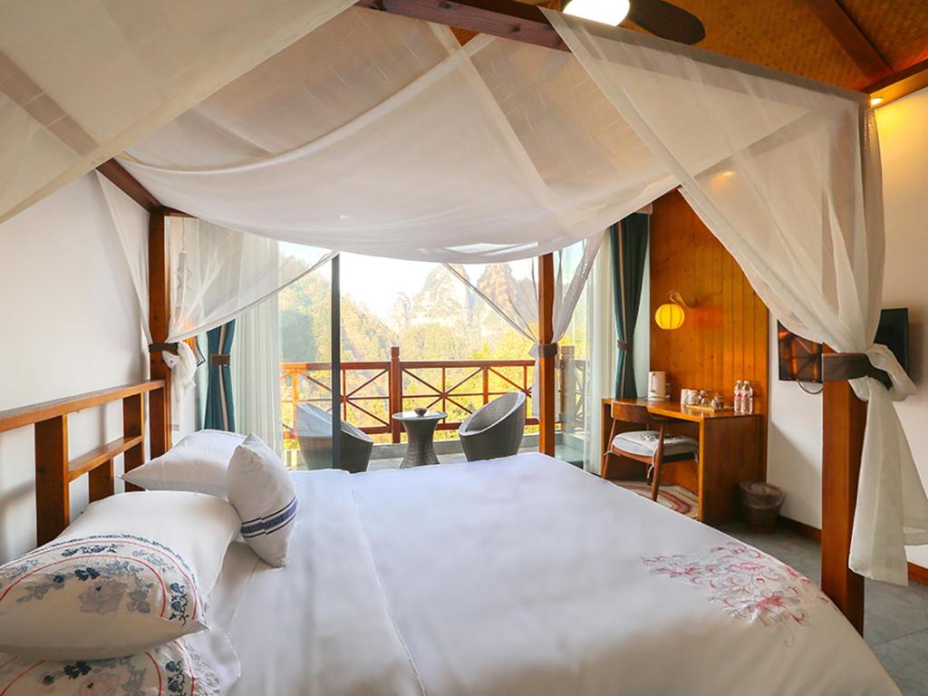 Letto o letti in una camera di Mount View Cottage